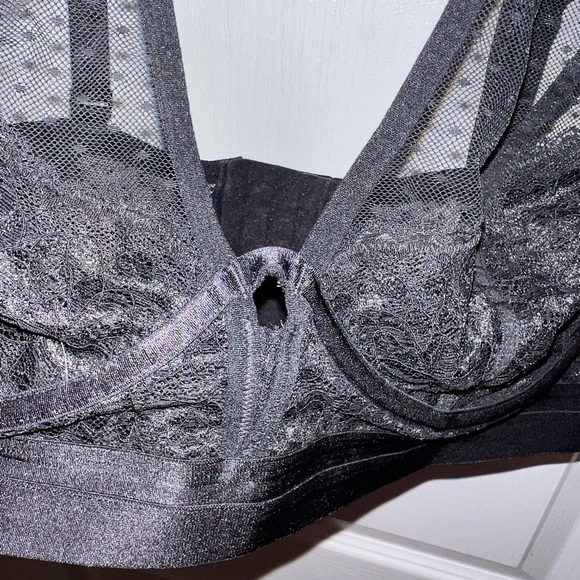 Torrid | Black Swiss Dot Mesh & Lace Unlined Bralette | 2X - Picture 5 of 10